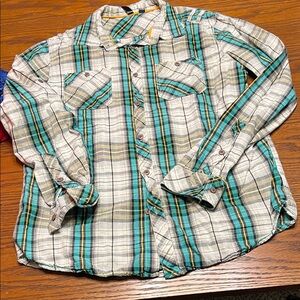 Ocean Current Multicolor Plaid Button Down Shirt